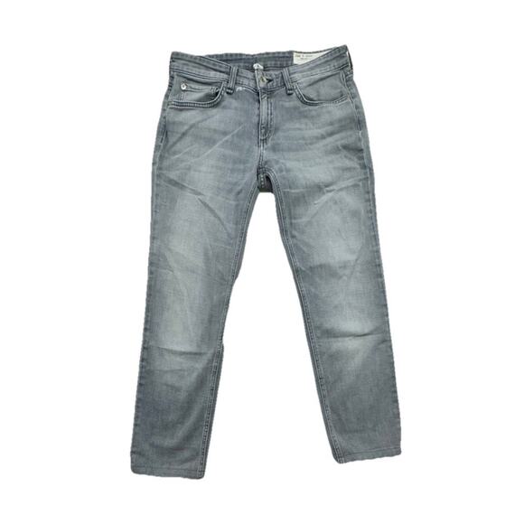 Rag & Bone Womens Jeans 24 Dre Low Rise Slim Boyfriend Gray Hemmed - Picture 1 of 10